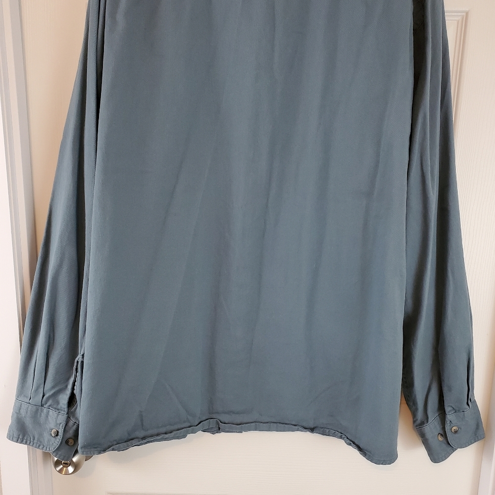 Men's Wrangler Light Blue/Grey Button Up Shirt - Picture 10 of 13